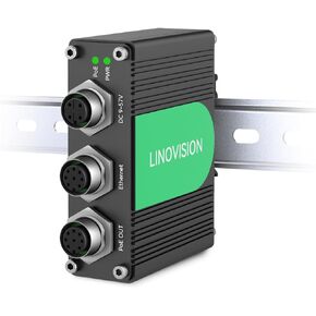 LINOVISION Industrial Gigabit BT90W PoE++ Injector with M12 Interface and 9~57V DC Input