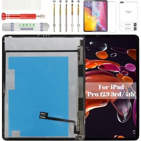 for iPad Pro 12.9 3rd Gen Screen Replacement for iPad Pro 12.9 4th Gen LCD for iPad Pro 12.9 3rd/4th Digitizer Display Touch Screen Assembly Repair Kits A2014 A1876 A1983 A2069 A2229 Black 2018 2020