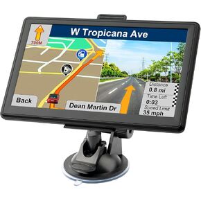 GPS Navigator for Car with Lastest 2024 Map, Free Lifetime Update, Car GPS Navigation System for Truck Commercial Drivers, Support Postcode POI Search, Voice Guidance, Speedcam Speedlimit Alerts, FM
