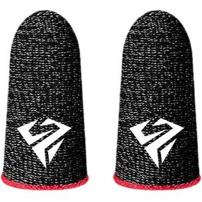 1 Pair for Pubg Mobile Games Gaming Finger Sleeve Breathable Fingertips Sweatproof Fingertip for Mobile Cove Slip Finger Gloves, Cell Phone Gaming Finger Sleeves,Gaming Accessories (Pink)