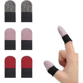 Finger Sleeves for Gaming,6 Pack Gaming Finger Sleeves,Black Thumb Sleeve for Mobile Gaming,Compatible with All Touchscreen Devices Smooth Feel Anti-Sweat Extremely Thin