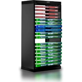 Universal Game Storage Tower – Stores 18 Game or Blu-Ray Disks – Game Holder Rack for PS4, PS5, Xbox One, Xbox Series X/S, Nintendo Switch Games and Blu-Ray Disks