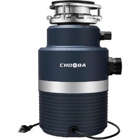 Garbage Disposal 1HP, Food Waste Disposal Continuous Feed, Garbage Disposal with Power Cord,Navy Blue…