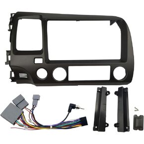 9 Inches Radio Stereo Dash Install Mount Trim Kit for Honda Civic 2006-2011 Bezel Adapter with Wiring Harness Antenna Adapter
