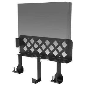 Wall Mount Bracket Compatible for PS4 Slim,PS4 Slim Wall Mount Holder with Detachable 2 Controller Holder & Headphone Hanger,Mount on The Wall or The Back of The TV