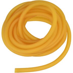 Nydotd Natural Latex Rubber Band, 16.4ft / 5m, 6x9mm Rubber Tube Tubing for Slingshot Catapult Elastic Parts Rocket Outdoor Hunting, Yellow