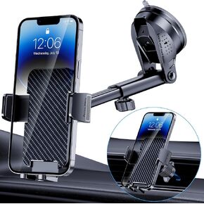 Phone Holder Car [Military-Grade Suction] Universal Car Phone Holder [Thick Case Friendly] Automobile Accessories Dashboard Air Vent Windshield Phone Mount Fit for iPhone Android Smartphones