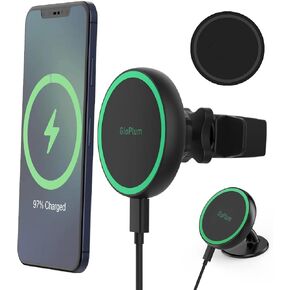 Magnetic Wireless Car Charger Mount Compatible with Magsafe iPhone 15/ iPhone 14/iPhone 13, Fast Charging Air Vent Magnet Accessories Car Phone Holder
