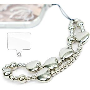 Phone Charm Phone Wrist Strap with Tether Tab, Detachable Anti-Theft Phone Charms Strap, Hands-Free Decorative Phone Chain Lanyard for Women Girls, Compatible with Most Smartphones