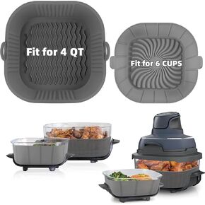 Silicone Air Fryer Liners Reusable for Ninja Crispi Air Fryer, Air Fryer Silicone Liners airfryer Liners for Ninja Air Fryer Ninja Crispi 4-in-1 Portable Glass Air Fryer Cooking System Ninja FN101GY