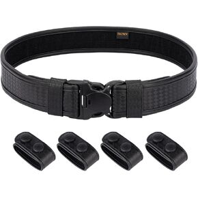 2" Basketweave Duty Belt w/Hook Lining 4 Keepers 1.5" Reversible Inner Belt for Police Law Enforcement Security