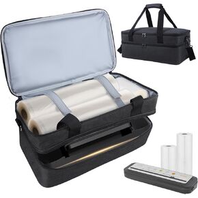 Portable Carrying Bag for Vacuum Sealer Machine,Large Capacity Storage Bag for Powerful Pro Vacuum Food Sealer,Compact Food Preservation System Storage Holder Organizer with Adjustable Strap