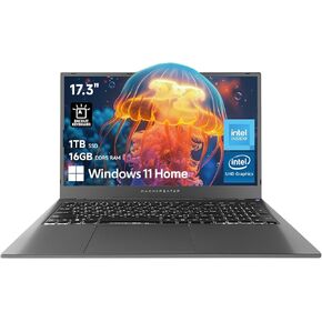 MachCreator 17.3 "كمبيوتر محمول ، FHD 120Hz ، معالج Intel ، 16 جيجابايت DDR5 RAM ، 1 تيرابايت SSD ، KB الخلفية ، لوحة اللمس الكبيرة ، لوحة المفاتيح الرقمية ، HDMI ، كاميرا الويب ، مفتاح مصراع الكاميرا ، Wi-Fi ، Windows 11 Home ، Gray Modern Modern