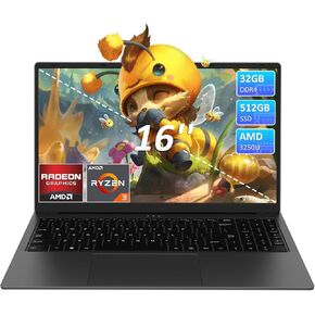 16 '' Business and student Business and Student ، AMD Ryzen 3250U ، 32GB RAM ، 512GB SSD ، WIFI 5G BAND 5G ، 1MP Camera 4.2 Bluetooth ،
