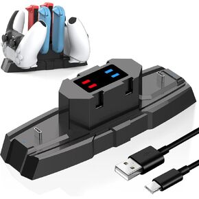 Controller Charger for Nintendo Switch & OLED,Charging Dock Station for Joy con and Pro Controller, 6 in 1 Chargers for Switch Multiple Devices with LED Indicator
