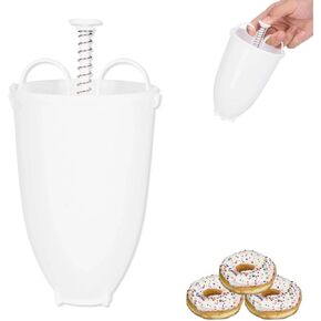 صانع الدونات ، 2pcs DIY Donut Mould Mini Dounut Makers Manual Dounut Maker Dispenser Dounut Cake Maker Mould Mould Maker (White)