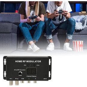UHF PAL NTSC TV Link Modulator, AV to RF Converter, Adjustable RF Output Level, Optional Channel, Plastic Material, with Female Connection, for Set Top Box