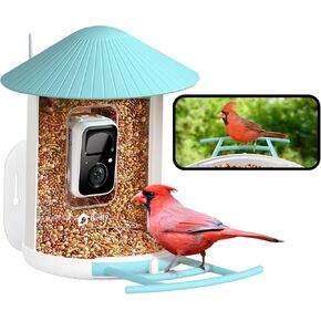NETVUE by Birdfy Smart Bird Feeder with Camera, Bird Watching Camera, Auto Capture Bird Videos & Motion Detection, Wireless Camera Ideal Present for Bird Lover,Blue