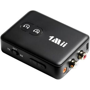 1Mii Bluetooth 5.3 Audio Adapter for TV Home Stereo, Wireless Hi-Fi Music Transmitter Receiver with 3.5mm AUX RCA AptX HD Low Latency Volume Control Dual Connection for Phone/Tablet/Laptop Speakers