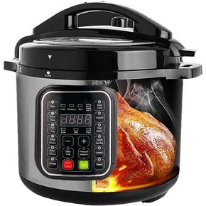 8qt stainless steel Pressure Cooker | 24-hour Presetting electric rice cooker, 14 in 1 slow cooker with temperature control | LED Multifunction Steamer, Food Warmer with nonstick pot