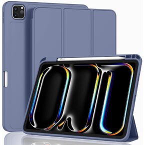 ZryXal 2024 iPad Pro 11 Inch Case M4 (5th Generation) with Pencil Holder, Smart iPad Case [Support Pencil Pro and Pencil (USB-C)], Support Touch ID and Auto Wake/Sleep (Black)