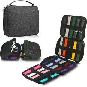 Watch Band Case, Watch Band Storage Organizer Compatible with 20 Watch Bands and Accessories, Watch Straps Carrying Case, Bag Watch Band Holder Fit for Most Sizes of Watch Straps