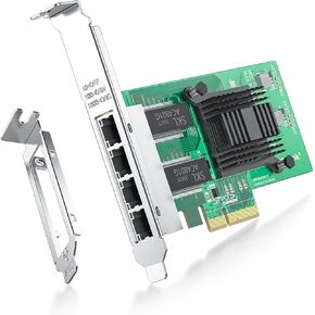 Dual Port NIC, Gigabit Ethernet Converged Network Server Adapter Card with Intel 82576 Controller Chip, Dual RJ45 Copper Ports, Compatible for Intel E1G42ET, PCI Express 2.1 X1