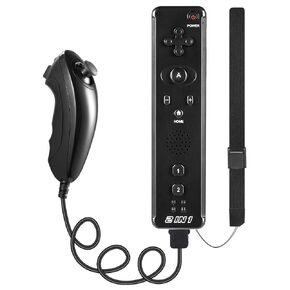 MODESLAB Wii Remote Controller, Replacement Nunchuck and Remote Game Controller with Motion Plus Compatible with Wii and Wii U Console (White)