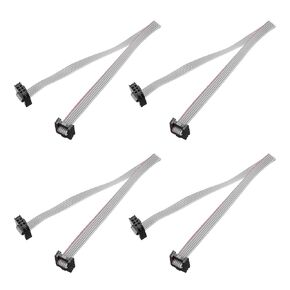 MECCANIXITY 4 Pcs IDC Flat Ribbon Cable, 2.54mm Pitch 63mm Width 30cm Long 50 Pin FC to FC Flat Ribbon Connector Jumper Wire for PC, LED Displays