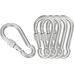 MECCANIXITY Screw Locking Clips,304 Stainless Steel Spring Snap Hook for Outdoor Lifting Hanging