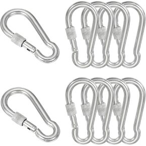 MECCANIXITY Screw Locking Clips,304 Stainless Steel Spring Snap Hook for Outdoor Lifting