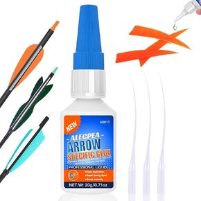 Instant Arrow Fletching Glue, Fast-Curing Clear Adhesive for Vanes, Feathers, and Inserts, Perfect for Aluminum, Carbon, and Wood Shafts
