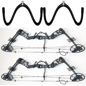 2 Pack Bow Wall Storage Display Rack Bow Hanger Hooks Wall Holder Wall Mount Storage and Display Your Bow, no Scratches - Hold up to 20 Lbs - Hold 2 Bow - No Bow