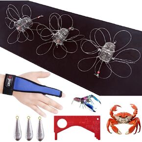 Crab Trap, Stainless Steel Cylindrical Crab Snare for Dungeness, Rock and Blue Crab