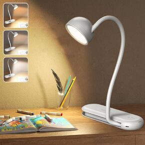 4-in-1 Cordless LED Reading Book Light: Portable Multifunctional 360° Flexible, 3600mAh Battery Operated USB Rechargeable Lamp, 3 Colors&Stepless Dimming, for Working Travel & Handheld