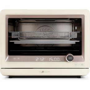 7-in-1 Steam Convection Oven Countertop with Air Fry, Bake, Sous Vide, Ferment, Built-in Recipes | Anti-Scalding, Self Clean, Food-grade Stainless Steel Cavity & Accessories | 1500W (Black)