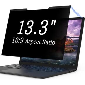 Magnetic Laptop Privacy Screen 13.3 Inch for 16:9 Computer Monitor, Removable 13.3" Anti Glare Protector Blue Light Filter Shield Compatible with HP Dell Xps Acer Asus Samsung Lenovo ThinkPad Envy