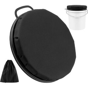 مقعد دلو 5 جالون ، مقعد دلو ، بزاوية 360 درجة ، مقعد دلو إسفنجي للجلوس المريح ، مقعد دلو الصيد الجليدي مع حقيبة تخزين للبستنة ، التخييم ، غسل السيارات (أسود) in Kuwait