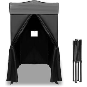 4x4 Pop Up Canopy Tent, Small Portable Shelter, Changing Room or Sun Shelter, Compact Privacy Tent for Camping, Photoshoots, Pool Use, and More (Black)