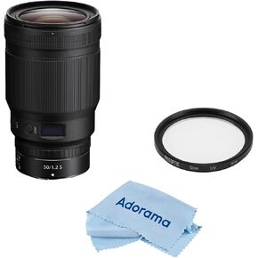 Nikon NIKKOR Z 50mm f/1.2 S Lens, Bundle with ProOptic Pro Digital 82mm Multi Coated UV Slim Filter, Cleaning Cloth