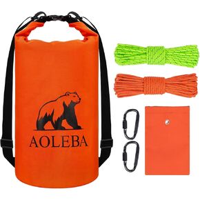 AOLEBA Bear Bag Hanging System Kit, Ultralight Bear Canister for Backpacking, Camping Food Storage Bear Proof Food Storage, 10L Bear Food Bag Survival Bag with Reflective Paracord Rope for Outdoor