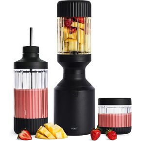 Beast Mega 1200 | Premium Countertop Blender | Smoothies, Shakes, Sauces, Dips, Soups | Blends Ice and Frozen Fruit | XL Vessel | Extra Vessels, Straw System Included | 1200W | (Sand, 120V)