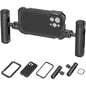 SmallRig Mobile Video Cage for iPhone 16 Pro Max, Phone Cage with Phone Case with T-Mount Lens Backplate, Support for MagSafe, Quick Release Phone Video Rig for Videography Video Recording Vlog