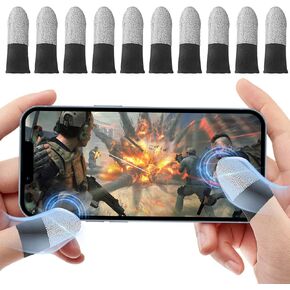 10PCS Gaming Finger Sleeves, Finger Sleeve for Gaming Anti-Sweat & High Sensitive, Thumb Sleeves Mobile Gaming | Finger Gloves for Gaming & Thumb Covers for Gaming
