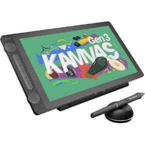 HUION KAMVAS 16 (Gen 3) Drawing Tablet with Screen, 15.8 inch 2.5K QHD Art Tablet with Full Laminated Anti-Sparkle Glass, 99% sRGB, PenTech 4.0, 16384 Pen Pressure, Dual Dials for Mac, PC, Android