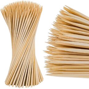 Hysagtek 200 Pcs Wood Skewers 12 Inch Bamboo Skewers Fruit Skewers Chocolate Fountain Sticks Fondue Sticks for Appetizer, BBQ, Cocktail, Kabob, Chocolate Fountain, Barbecue, Party (30cm/12in)