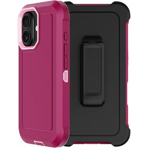 RubCase for iPhone 16 Plus Case 6.7" with Belt Clip Holster, 2X Screen Protector, Heavy Duty Military Grade Full Body Shockproof Drop Proof Rugged Protective Cover for iPhone 16 Plus (Blue)