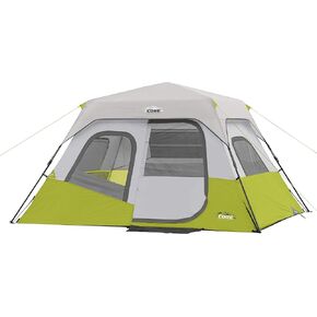 CORE Instant Cabin Tents | 6 Person / 9 Person / 10 Person / 12 Person Family Cabin Multi Room Pop Up Tents Car Camping | Included Storage Pockets for Camping Accessories