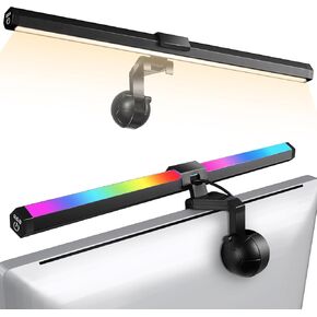 RGB Monitor Light Bar ، RA95 Monitor Light Bar مع 72 مصابيح LED ضوئية مزدوجة ، مراقبة الكمبيوتر اللمسة اللمسات مع الأضواء الخلفية والسطوع القابل للاتصال ، أضواء LED لألعاب سطح المكتب للشاشة المسطحة/المنحنية in Kuwait