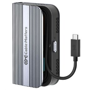 Cable Matters 40Gbps Foldable USB4 M.2 NVME SSD Enclosure with Active Cooling - Up to Read: 3800MB/s, Write: 3600MB/s, Tool-Free, M.2 SSD Enclosure, Thunderbolt 4/5 Compatible